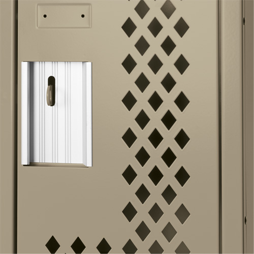 Clean Line Lockers, 2 -tier, Bank of 3, 36" x 12" x 72", Steel, Beige, Rivet (Assembled), Perforated PB Rental Co. Ltd.