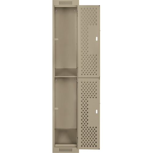Clean Line Lockers, 2 -tier, 12" x 12" x 72", Steel, Beige, Rivet (Assembled), Perforated PB Rental Co. Ltd.