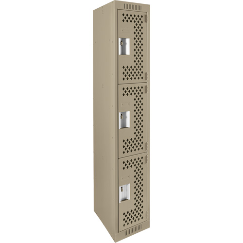 Casiers Clean Line, 3 niveaux, 12" x 12" x 72", Acier, Beige, Rivet (assembl&eacute;), Perfor&eacute; PB Rental Co. Ltd.