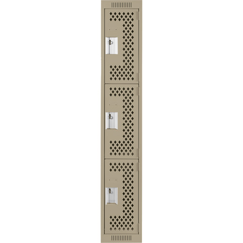 Casiers Clean Line, 3 niveaux, 12" x 12" x 72", Acier, Beige, Rivet (assembl&eacute;), Perfor&eacute; PB Rental Co. Ltd.