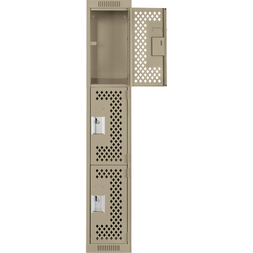Casiers Clean Line, 3 niveaux, 12" x 12" x 72", Acier, Beige, Rivet (assembl&eacute;), Perfor&eacute; PB Rental Co. Ltd.
