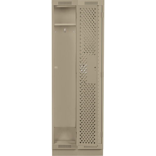 Clean Line Lockers, Bank of 2, 24" x 12" x 76", Steel, Beige, Rivet (Assembled), Perforated PB Rental Co. Ltd.