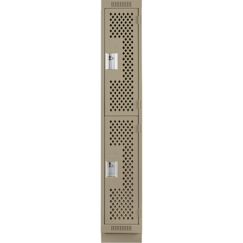 Casiers Clean Line, 2 niveaux, 12" x 12" x 76", Acier, Beige, Rivet (assembl&eacute;), Perfor&eacute; PB Rental Co. Ltd.