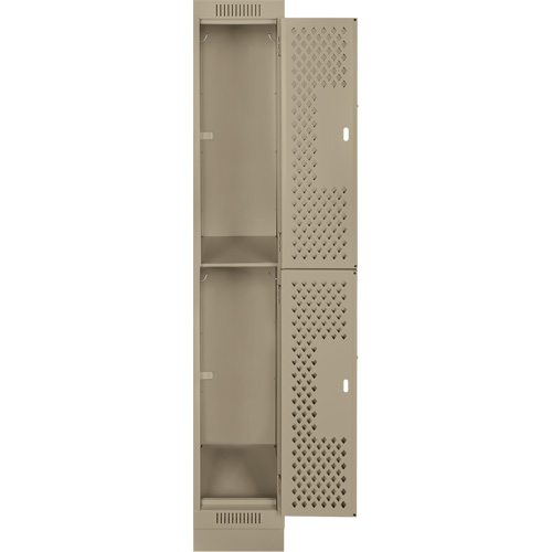 Casiers Clean Line, 2 niveaux, 12" x 12" x 76", Acier, Beige, Rivet (assembl&eacute;), Perfor&eacute; PB Rental Co. Ltd.