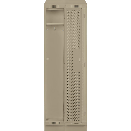 Clean Line Lockers, Bank of 2, 24" x 12" x 82", Steel, Beige, Rivet (Assembled), Perforated PB Rental Co. Ltd.