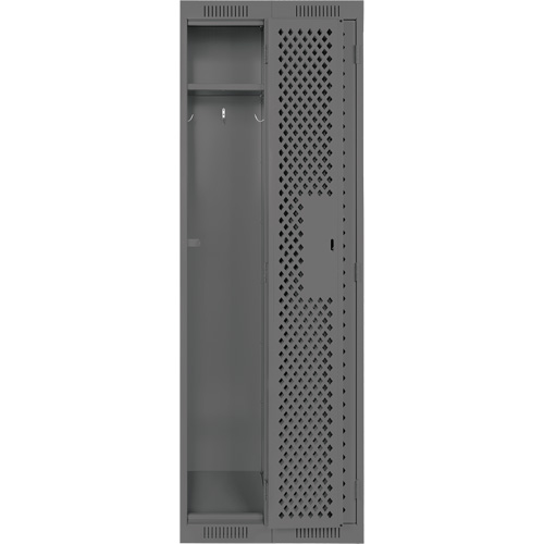 Clean Line Lockers, Bank of 2, 24" x 15" x 72", Steel, Charcoal, Rivet (Assembled), Perforated PB Rental Co. Ltd.