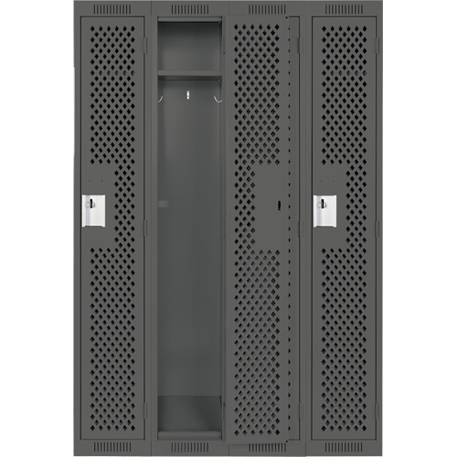 Casiers Clean Line, Bloc de 4, 48" x 15" x 72", Acier, Charbon, Rivet (assembl&eacute;), Perfor&eacute; PB Rental Co. Ltd.