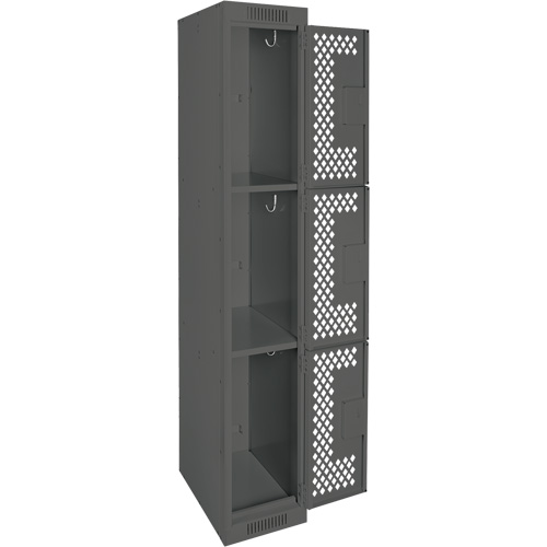 Casiers Clean Line, 3 niveaux, 12" x 12" x 72", Acier, Charbon, Rivet (assembl&eacute;), Perfor&eacute; PB Rental Co. Ltd.