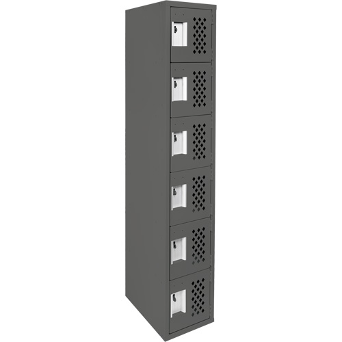 Clean-Line Perforated Lockerette, 6 -tier, 12" x 72" x 12", Steel PB Rental Co. Ltd.