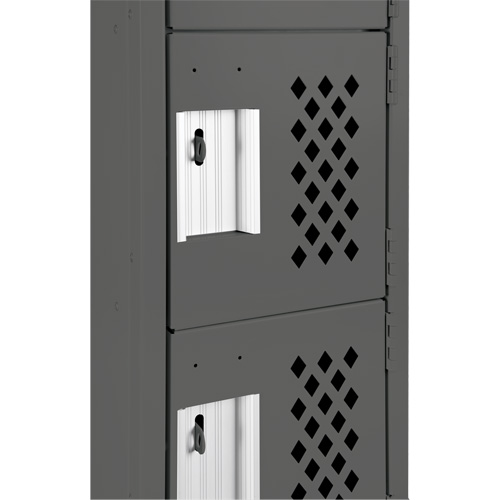 Assembled Lockerettes Clean Line Perforated Economy Lockers, 6 -tier, Bank of 3, 18" x 72" x 12", Steel PB Rental Co. Ltd.