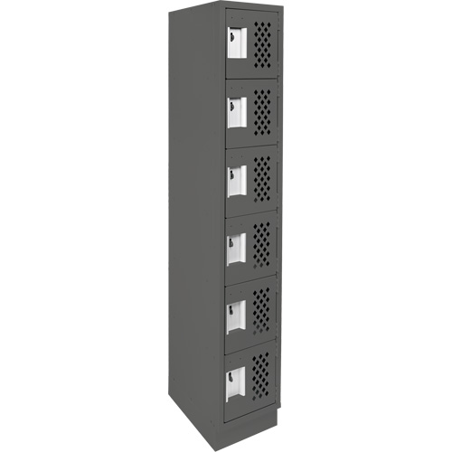 Assembled Lockerettes Clean Line Perforated Economy Lockers, 6 -tier, 18" x 72" x 12", Steel PB Rental Co. Ltd.
