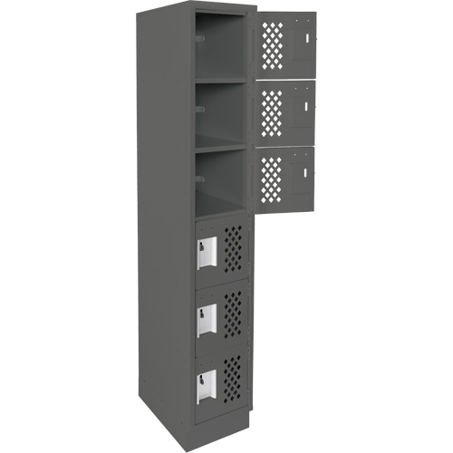 Assembled Lockerettes Clean Line Perforated Economy Lockers, 6 -tier, 18" x 72" x 12", Steel PB Rental Co. Ltd.