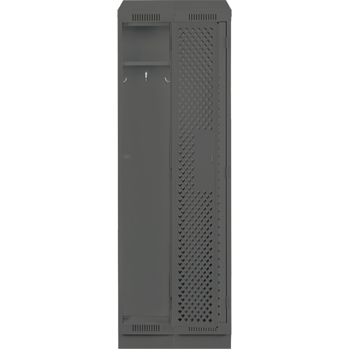 Clean Line Lockers, Bank of 2, 24" x 12" x 82", Steel, Charcoal, Rivet (Assembled), Perforated PB Rental Co. Ltd.