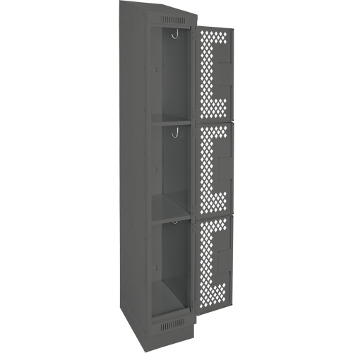 Casiers Clean Line, 3 niveaux, 12" x 15" x 82", Acier, Charbon, Rivet (assembl&eacute;), Perfor&eacute; PB Rental Co. Ltd.