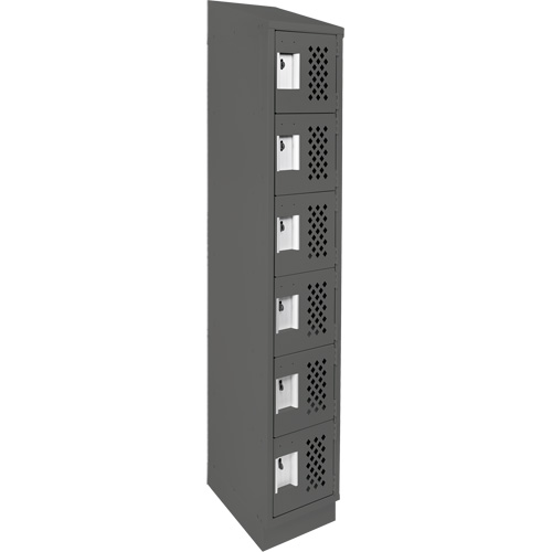 Clean-Line Perforated Lockerette, 6 -tier, 12" x 72" x 12", Steel PB Rental Co. Ltd.