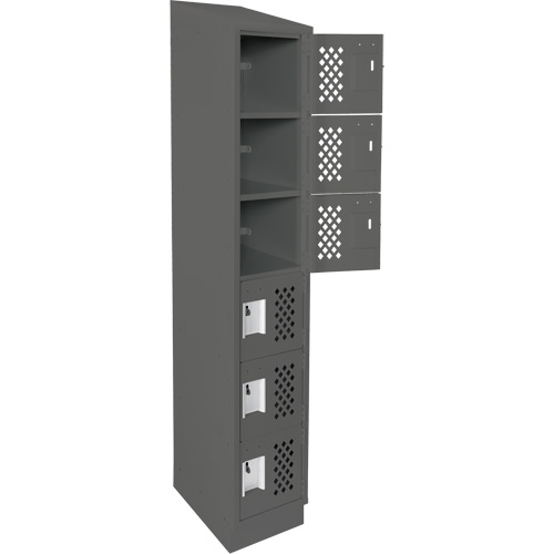 Clean-Line Perforated Lockerette, 6 -tier, 12" x 72" x 12", Steel PB Rental Co. Ltd.