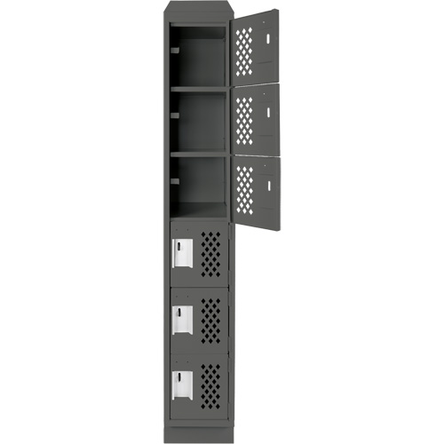 Clean-Line Perforated Lockerette, 6 -tier, 12" x 72" x 12", Steel PB Rental Co. Ltd.