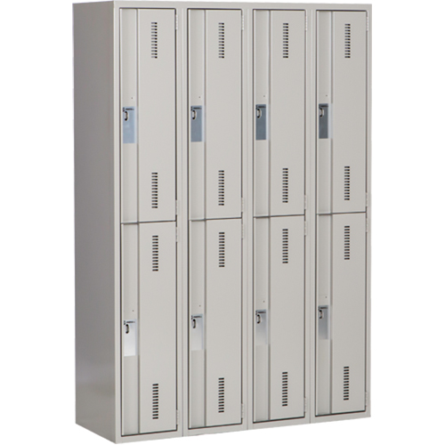 Casiers robustes Concorde, 2 niveaux, Bloc de 4, 48" x 18" x 72", Acier, Gris, Soud&eacute; (assembl&eacute;) PB Rental Co. Ltd.
