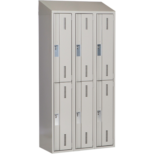 Casiers robustes Concorde, 2 niveaux, Bloc de 3, 36" x 18" x 78", Acier, Gris, Soud&eacute; (assembl&eacute;) PB Rental Co. Ltd.