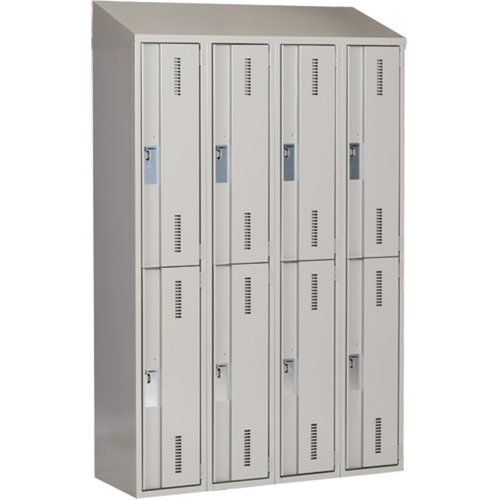 Concorde Heavy-Duty Lockers, 2 -tier, Bank of 4, 48" x 18" x 78", Steel, Grey, Welded (Assembled) PB Rental Co. Ltd.