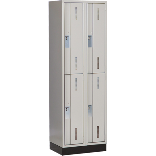 Concorde Heavy-Duty Lockers, 2 -tier, Bank of 2, 24" x 18" x 76", Steel, Grey, Welded (Assembled) PB Rental Co. Ltd.