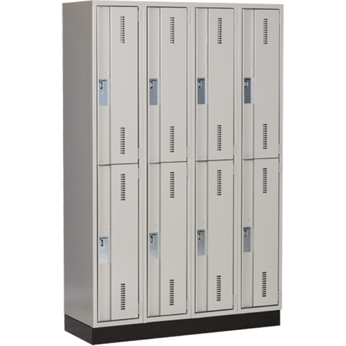 Concorde Heavy-Duty Lockers, 2 -tier, Bank of 4, 48" x 18" x 76", Steel, Grey, Welded (Assembled) PB Rental Co. Ltd.