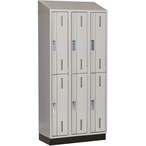 Casiers robustes Concorde, 2 niveaux, Bloc de 3, 36" x 18" x 82", Acier, Gris, Soud&eacute; (assembl&eacute;) PB Rental Co. Ltd.