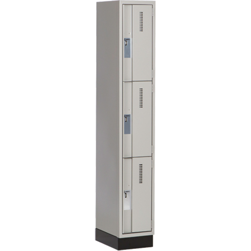 Concorde Heavy-Duty Lockers, 3 -tier, 12" x 18" x 76", Steel, Grey, Welded (Assembled) PB Rental Co. Ltd.