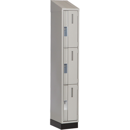 Concorde Heavy-Duty Lockers, 3 -tier, 12" x 18" x 82", Steel, Grey, Welded (Assembled) PB Rental Co. Ltd.