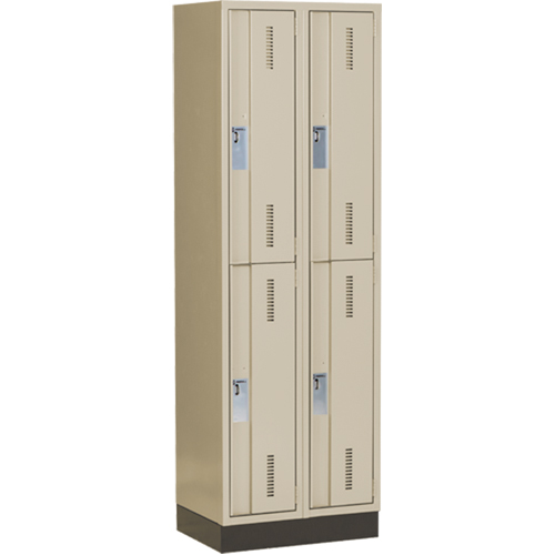 Concorde Heavy-Duty Lockers, 2 -tier, Bank of 2, 24" x 18" x 76", Steel, Beige, Welded (Assembled) PB Rental Co. Ltd.