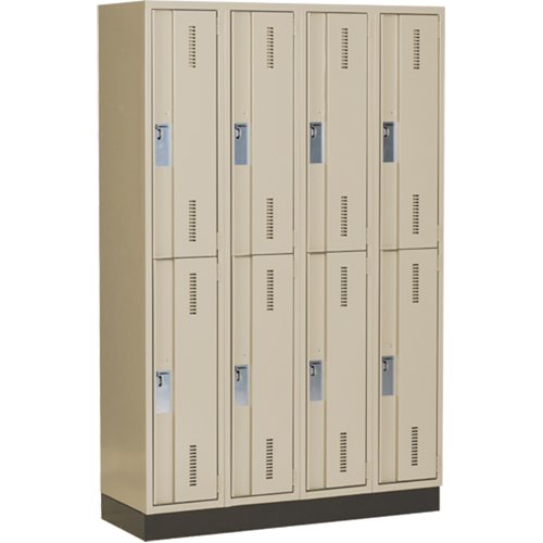 Concorde Heavy-Duty Lockers, 2 -tier, Bank of 4, 48" x 18" x 76", Steel, Beige, Welded (Assembled) PB Rental Co. Ltd.