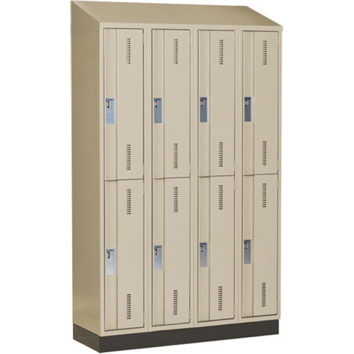 Concorde Heavy-Duty Lockers, 2 -tier, Bank of 4, 48" x 18" x 82", Steel, Beige, Welded (Assembled) PB Rental Co. Ltd.
