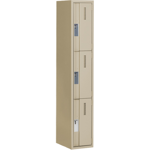 Casiers robustes Concorde, 3 niveaux, 12" x 18" x 72", Acier, Beige, Soud&eacute; (assembl&eacute;) PB Rental Co. Ltd.