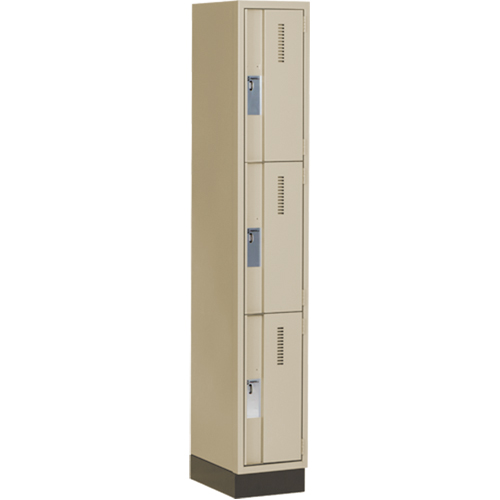 Casiers robustes Concorde, 3 niveaux, 12" x 18" x 76", Acier, Beige, Soud&eacute; (assembl&eacute;) PB Rental Co. Ltd.