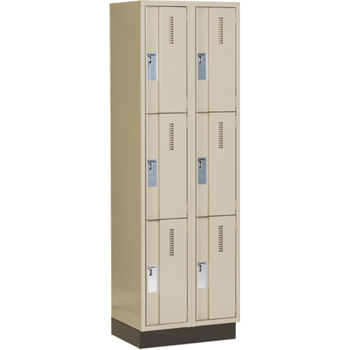 Concorde Heavy-Duty Lockers, 3 -tier, Bank of 2, 24" x 18" x 76", Steel, Beige, Welded (Assembled) PB Rental Co. Ltd.