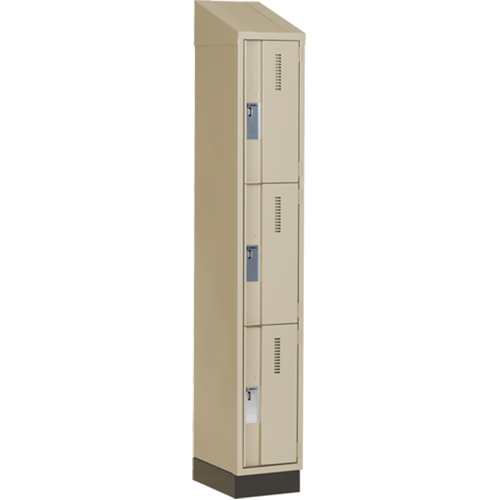 Concorde Heavy-Duty Lockers, 3 -tier, 12" x 18" x 82", Steel, Beige, Welded (Assembled) PB Rental Co. Ltd.