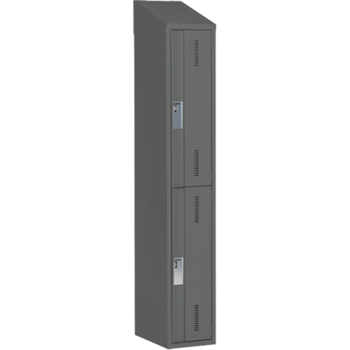 Concorde Heavy-Duty Lockers, 2 -tier, 12" x 18" x 78", Steel, Charcoal, Welded (Assembled) PB Rental Co. Ltd.