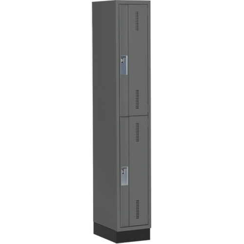 Concorde Heavy-Duty Lockers, 2 -tier, 12" x 18" x 76", Steel, Charcoal, Welded (Assembled) PB Rental Co. Ltd.