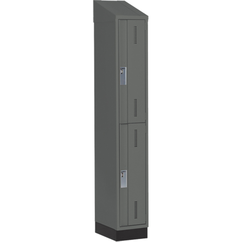 Concorde Heavy-Duty Lockers, 2 -tier, 12" x 18" x 82", Steel, Charcoal, Welded (Assembled) PB Rental Co. Ltd.
