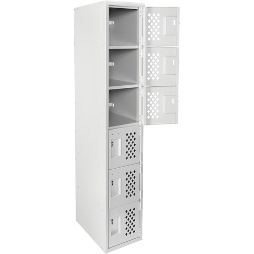 Clean-Line Perforated Lockerette, 6 -tier, 12" x 72" x 12", Steel PB Rental Co. Ltd.