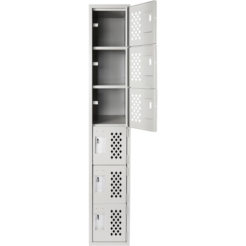 Clean-Line Perforated Lockerette, 6 -tier, 12" x 72" x 12", Steel PB Rental Co. Ltd.
