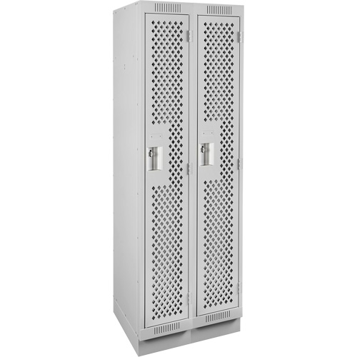 Clean Line Lockers, Bank of 2, 24" x 12" x 76", Steel, Grey, Rivet (Assembled), Perforated PB Rental Co. Ltd.