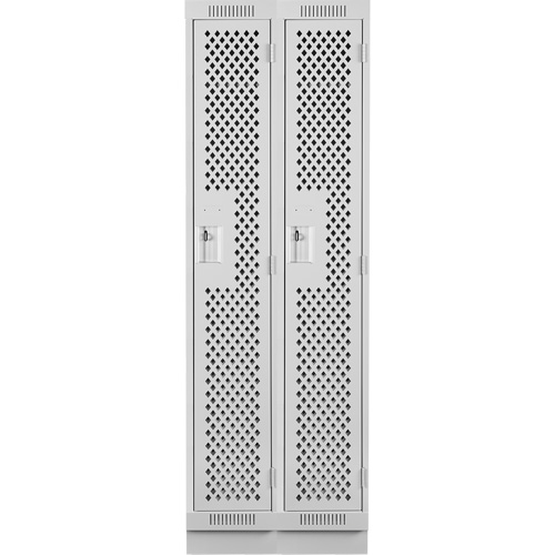 Clean Line Lockers, Bank of 2, 24" x 12" x 76", Steel, Grey, Rivet (Assembled), Perforated PB Rental Co. Ltd.