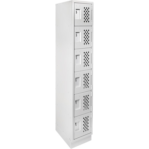 Assembled Lockerettes Clean Line Perforated Economy Lockers, 6 -tier, 18" x 72" x 12", Steel PB Rental Co. Ltd.