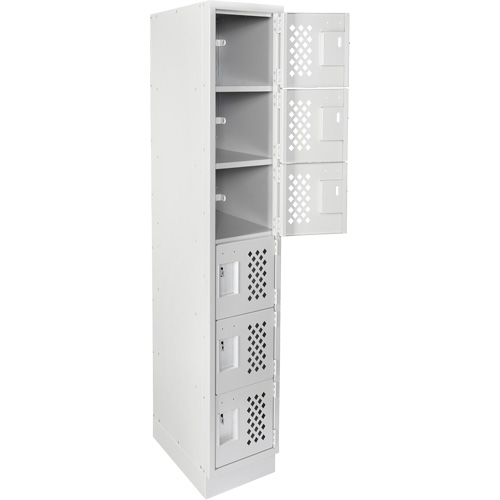 Assembled Lockerettes Clean Line Perforated Economy Lockers, 6 -tier, 18" x 72" x 12", Steel PB Rental Co. Ltd.