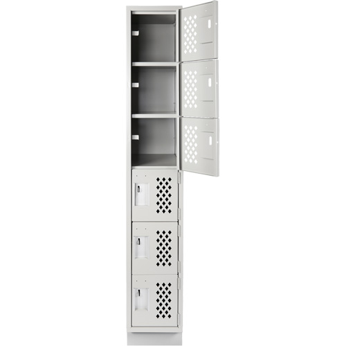Assembled Lockerettes Clean Line Perforated Economy Lockers, 6 -tier, 18" x 72" x 12", Steel PB Rental Co. Ltd.