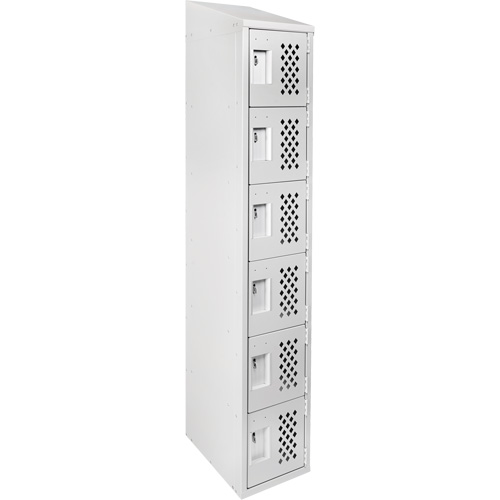 Assembled Lockerettes Clean Line Perforated Economy Lockers, 6 -tier, 18" x 72" x 12", Steel PB Rental Co. Ltd.