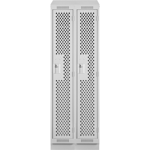 Clean Line Lockers, Bank of 2, 24" x 12" x 82", Steel, Grey, Rivet (Assembled), Perforated PB Rental Co. Ltd.
