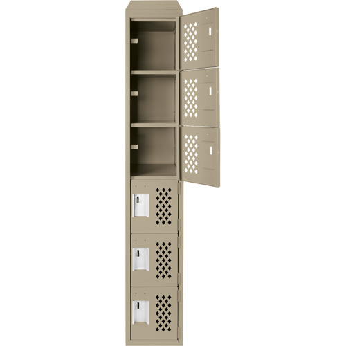 Assembled Lockerettes Clean Line Perforated Economy Lockers, 6 -tier, 18" x 72" x 12", Steel PB Rental Co. Ltd.