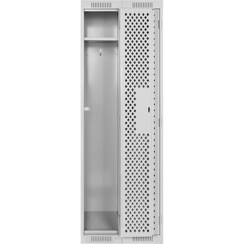 Clean Line Lockers, 2 -tier, 12" x 15" x 72", Steel, Grey, Rivet (Assembled), Perforated PB Rental Co. Ltd.